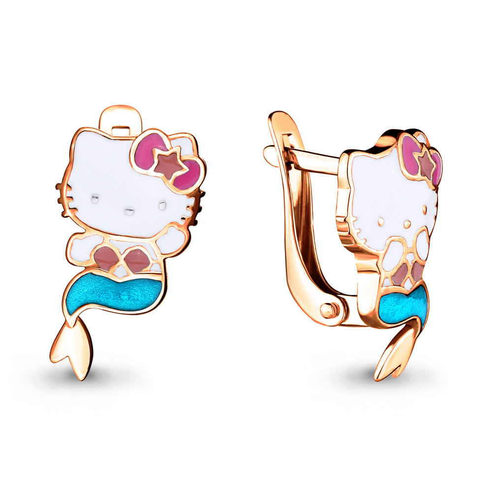 

Серьги из серебра с эмалью Aquamarine 33479_925_з, 33479_925_з