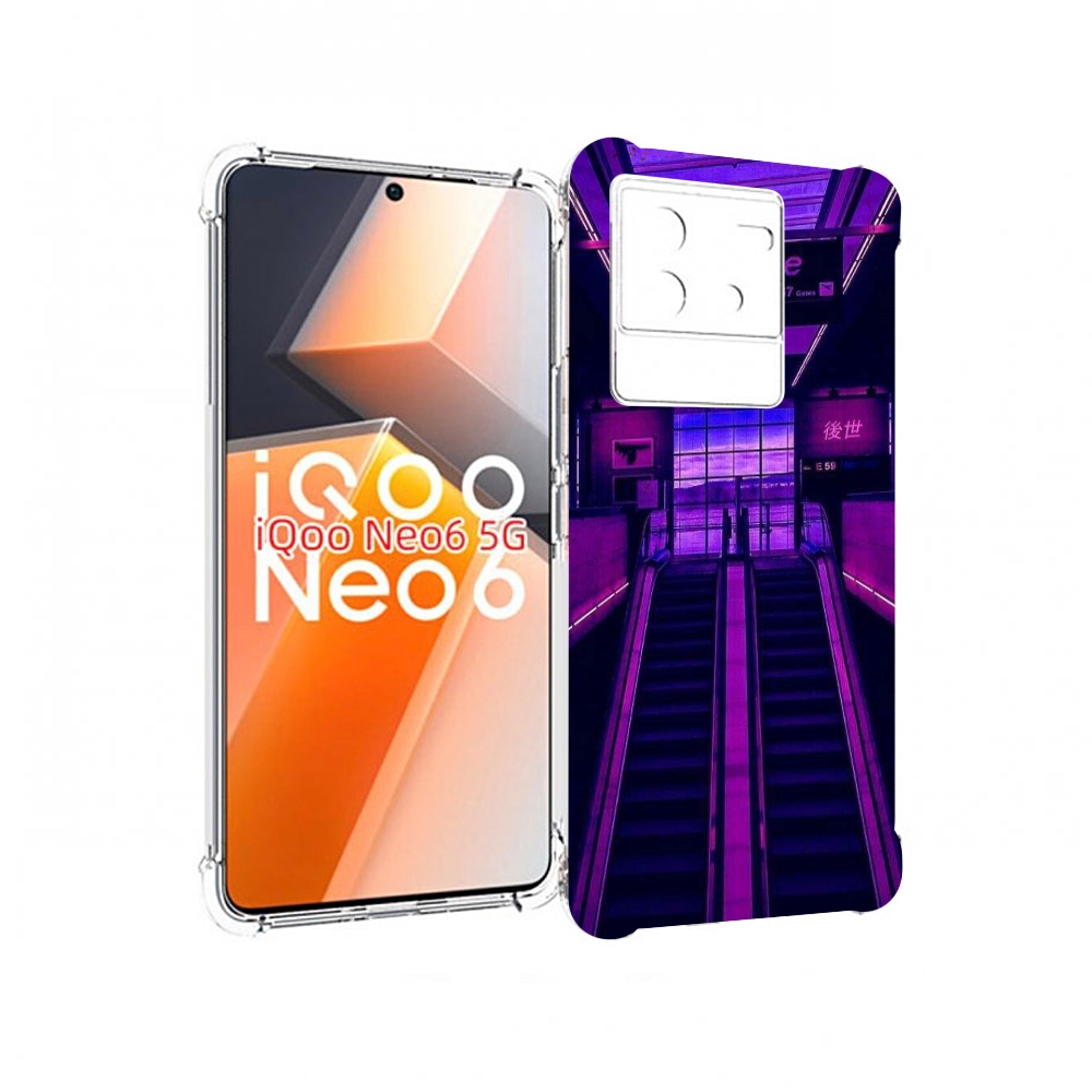 

Чехол MyPads фиолетовый эскалатор для Vivo iQoo Neo 6 5G, Прозрачный, Tocco