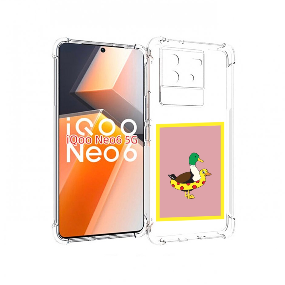 

Чехол MyPads утка в круге надувном для Vivo iQoo Neo 6 5G, Прозрачный, Tocco