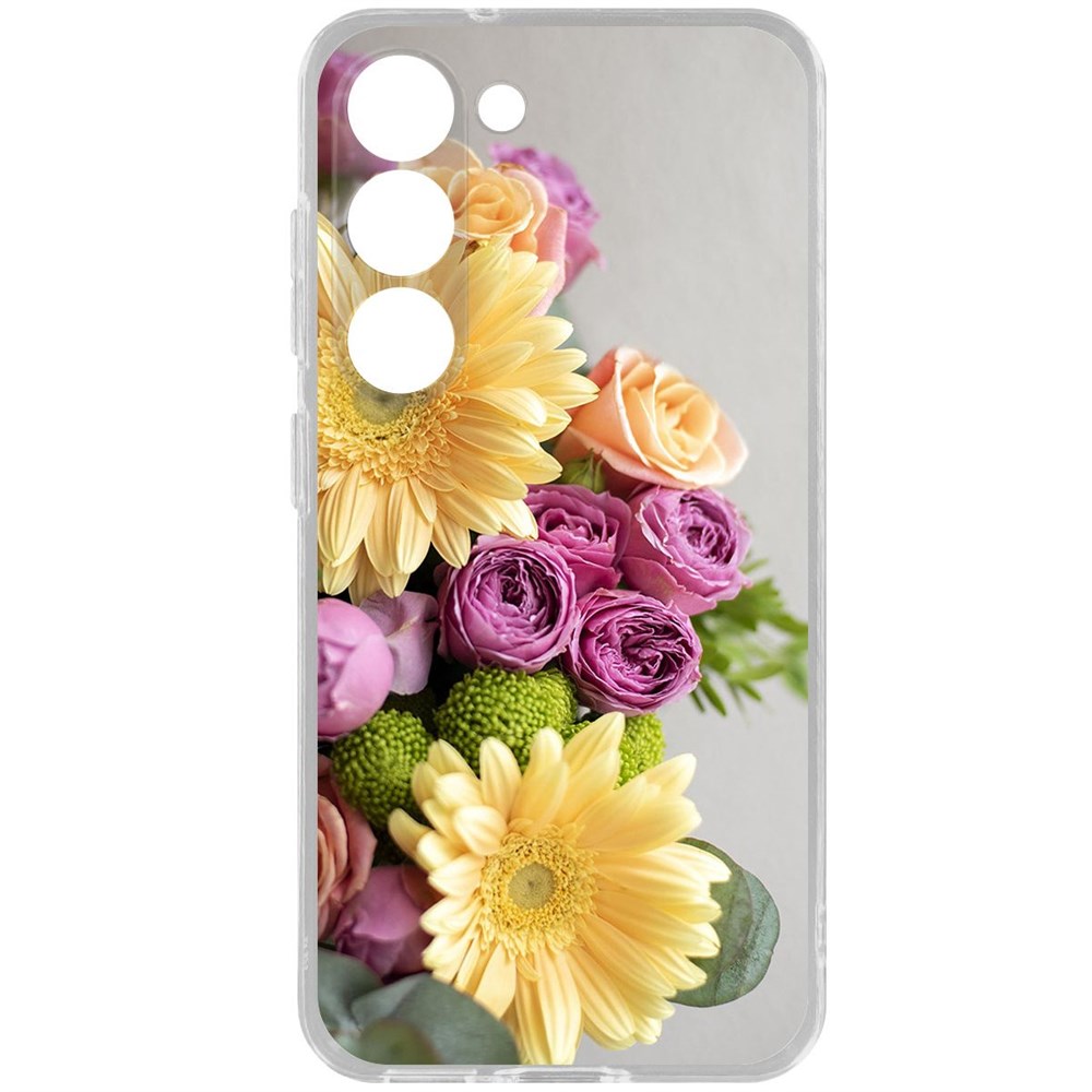 

Чехол-накладка Krutoff Clear Case Букет для Samsung Galaxy S23, Прозрачный