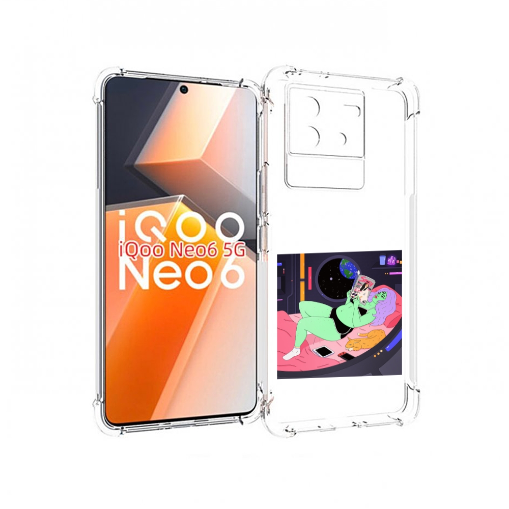 

Чехол MyPads трехглазая девушка зеленая для Vivo iQoo Neo 6 5G, Прозрачный, Tocco