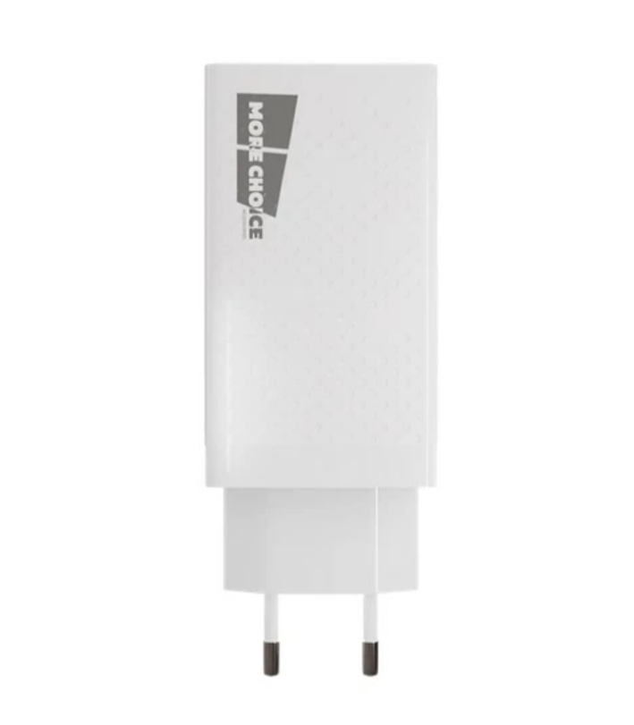 Сетевое зарядное устройство More choice 2USB 3.0A QC 3.0 + PD 60W  NC76Sа (White)