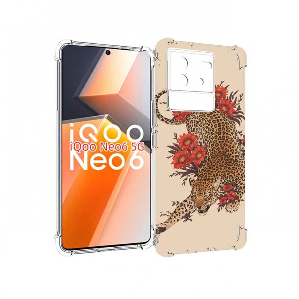 

Чехол MyPads тигр-из-цветов для Vivo iQoo Neo 6 5G, Прозрачный, Tocco