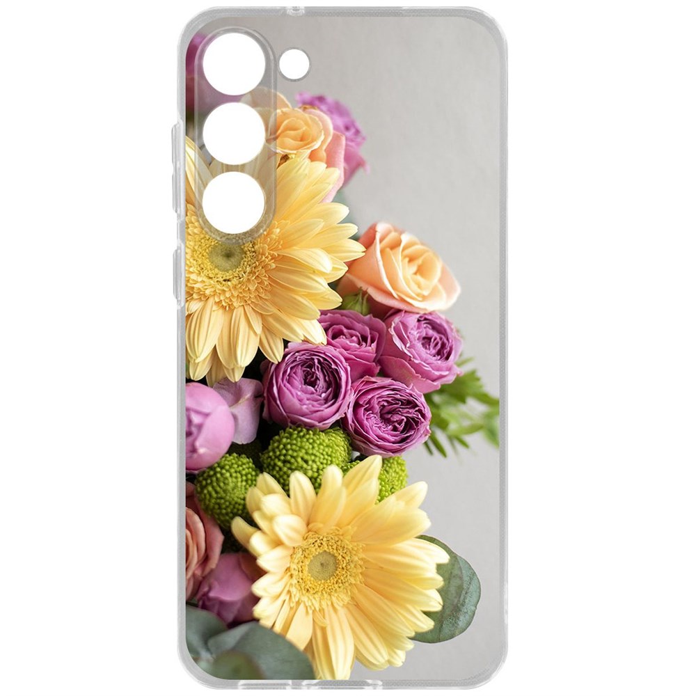 

Чехол-накладка Krutoff Clear Case Букет для Samsung Galaxy S23+, Прозрачный