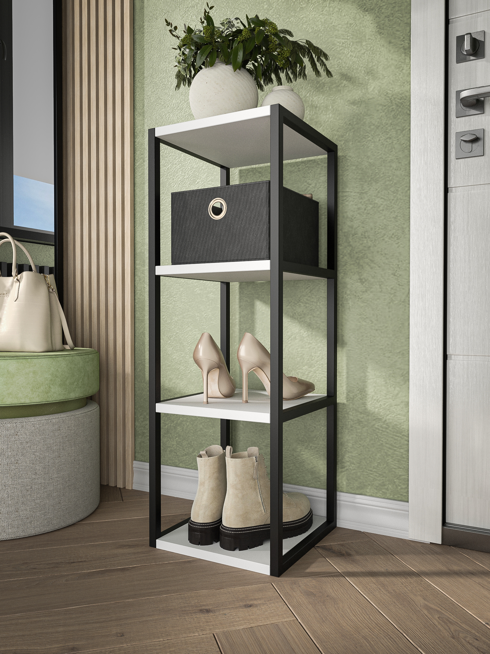 

Стеллаж KUB 3 секции, белый, Loft