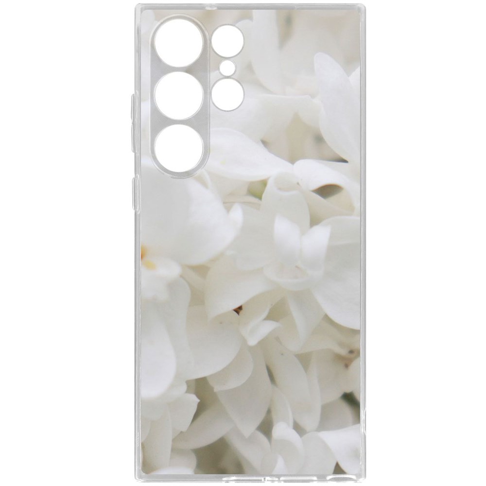 

Чехол-накладка Krutoff Clear Case Белые лилии для Samsung Galaxy S23 Ultra, Прозрачный