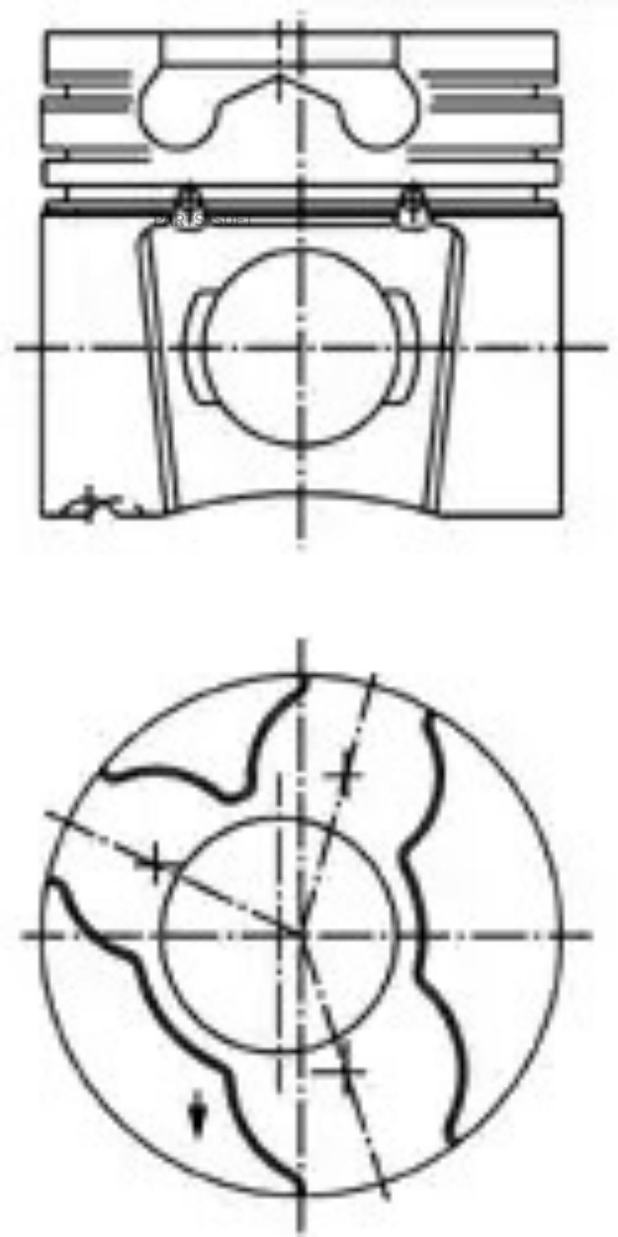 Поршень KOLBENSCHMIDT 97412700 dm.93.00x2.5x2.0x3.0 STD