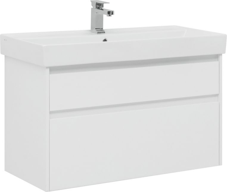 

Тумба с раковиной Aquanet Nova Lite 100 242581+242907 W, Белый