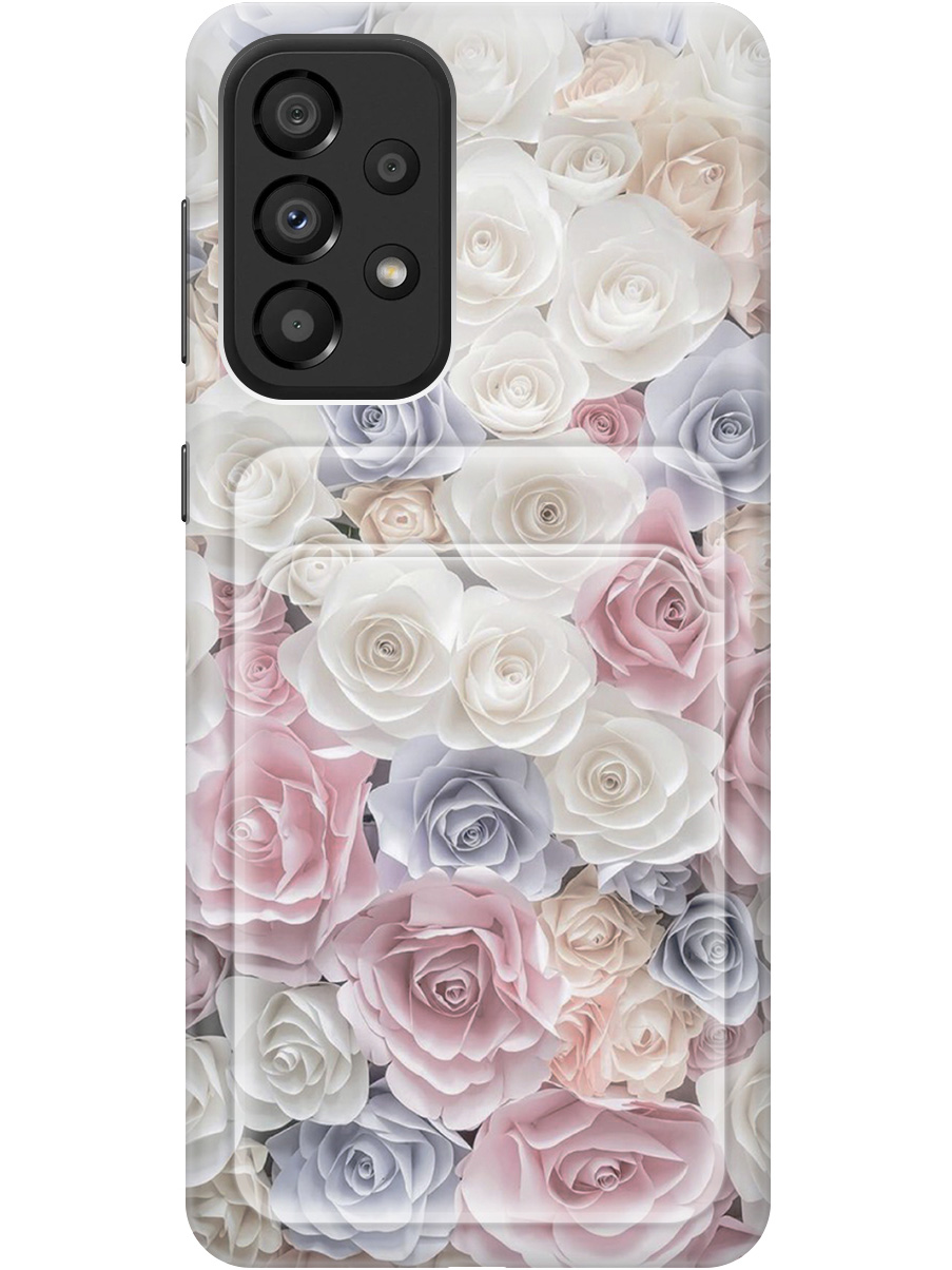 

Силиконовый чехол на Samsung Galaxy A33 5G с рисунком "Пастельные розы", Белый;розовый;серый, 20012005