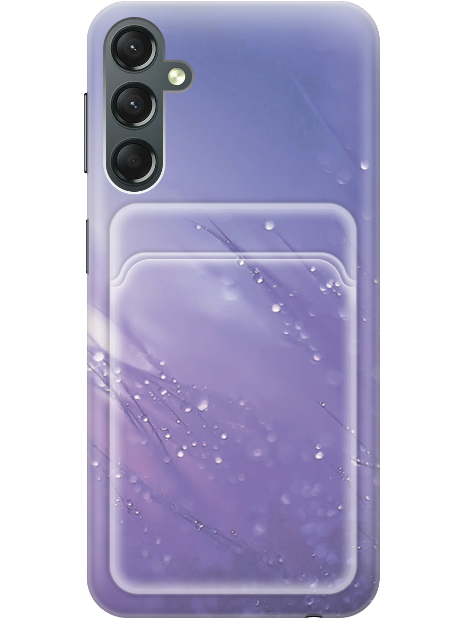 

Силиконовый чехол на Samsung Galaxy A24 с рисунком "Капли на синей траве", Белый;синий, 20011958