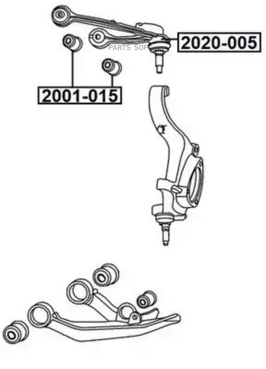 

Сайлентблок переднего верхнего рычага asva '2001015 jeep cherokee 01-04 1шт