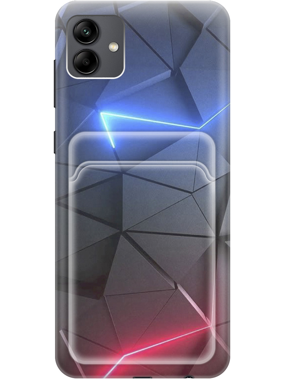 

Силиконовый чехол на Samsung Galaxy A04 с рисунком "Графитовые грани", Серый;синий, 20012001