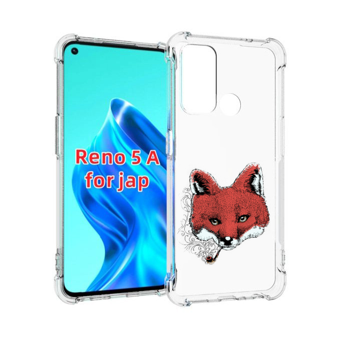 

Чехол MyPads Лис с трубкой для Oppo Reno 5A, Прозрачный, Tocco