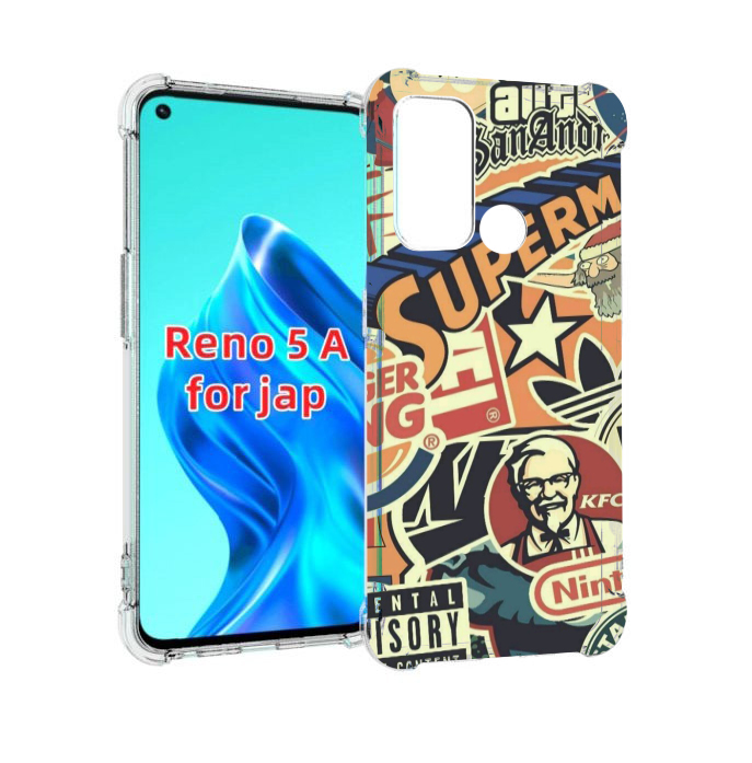 

Чехол MyPads Лейблы-на-постере для Oppo Reno 5A, Прозрачный, Tocco
