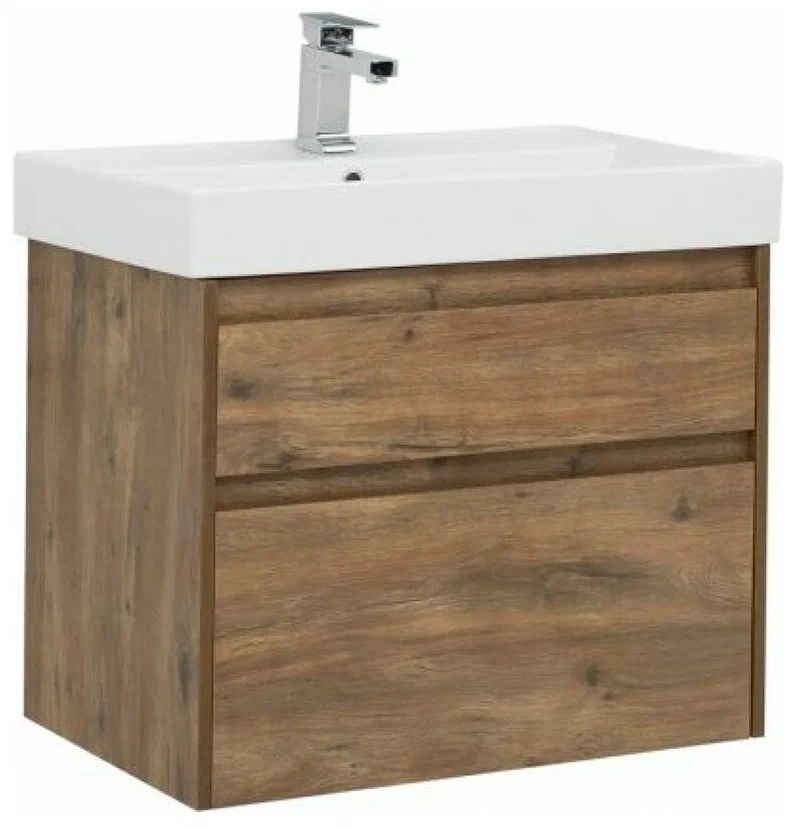 

Тумба с раковиной Aquanet Nova Lite 75 249515+242338 дуб рустикальный, Коричневый
