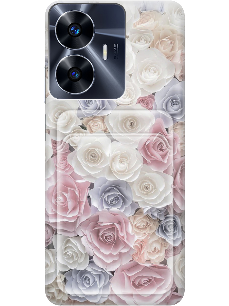 

Силиконовый чехол на Realme C55 с рисунком "Пастельные розы", 20011956