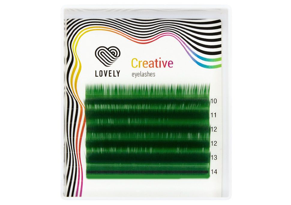 

Ресницы Lovely цветные мини зеленые C 0.10 7-11 мм 6 линий, Зеленый