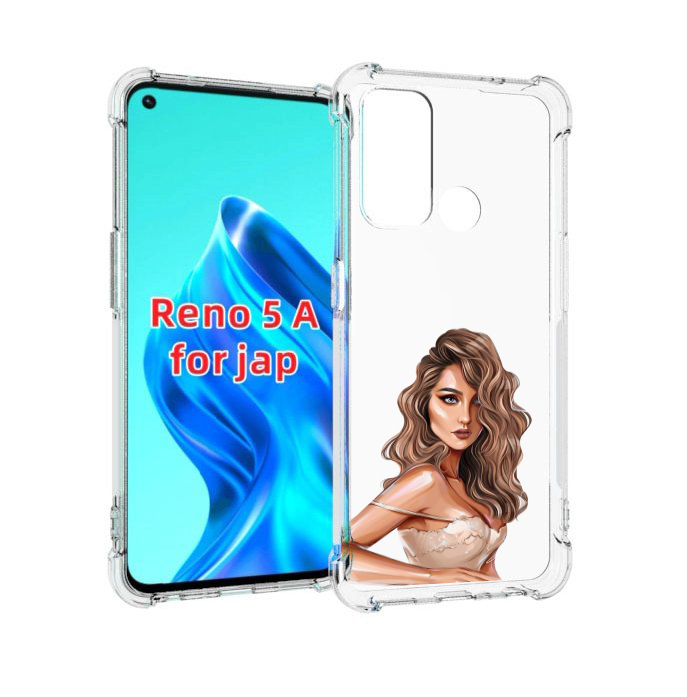 

Чехол MyPads Кудрявая-девушка женский для Oppo Reno 5A, Прозрачный, Tocco