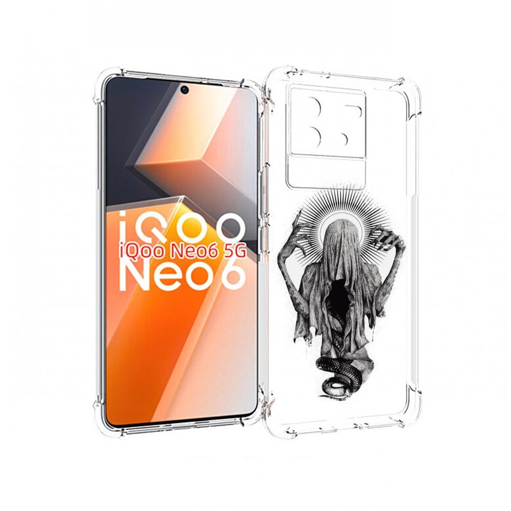 

Чехол MyPads страшная змея в мантии для Vivo iQoo Neo 6 5G, Прозрачный, Tocco