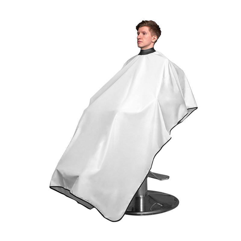 Парикмахерский пеньюар с неопреновым воротником REBEL BARBER Crystal White