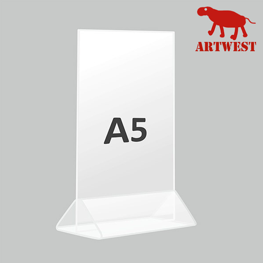 Тейблтент менюхолдер Artwest А5 прозрачный эконом двусторонний 1 шт