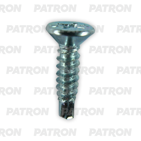 PATRON P37-2680T Винт металлический белый - сверло с потайной головкой 4 8x22  10шт