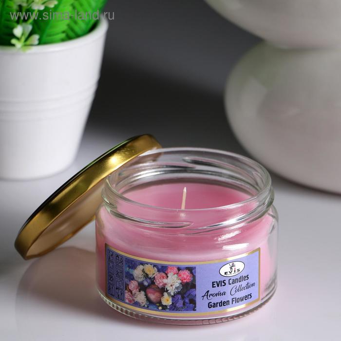 

Свеча ароматическая в банке GARDEN FLOWERS, 9,5х8,5 см, 28 ч, 367 г