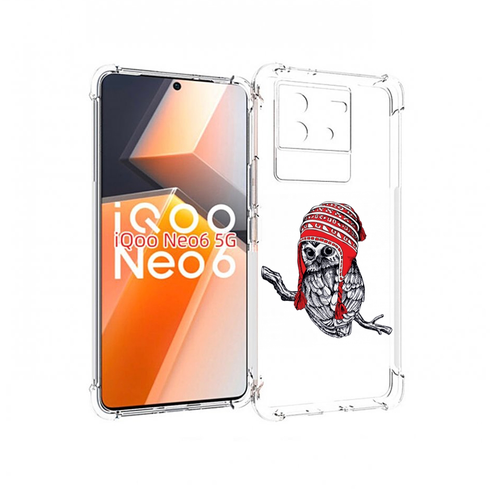 

Чехол MyPads сова-в-красной-шапке-на-веточке для Vivo iQoo Neo 6 5G, Прозрачный, Tocco