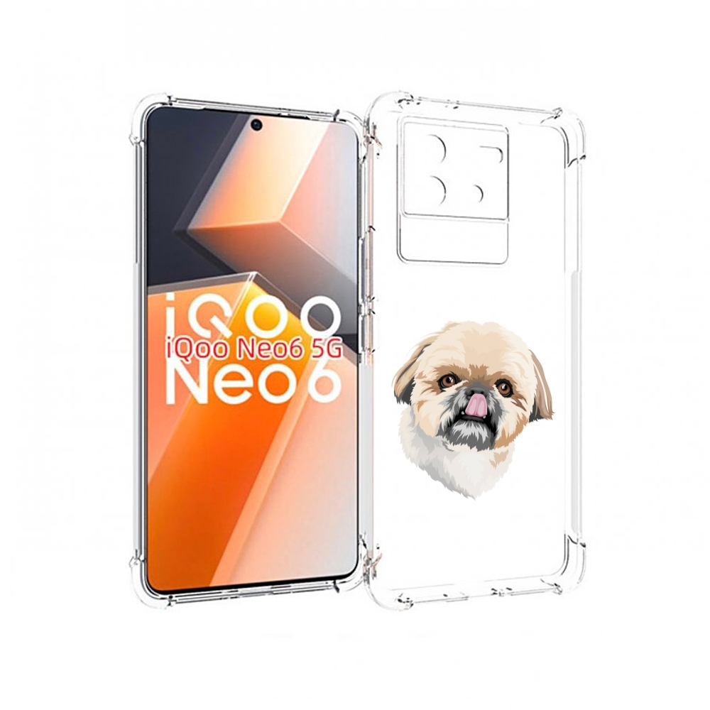 

Чехол MyPads собачка-с-язычком для Vivo iQoo Neo 6 5G, Прозрачный, Tocco