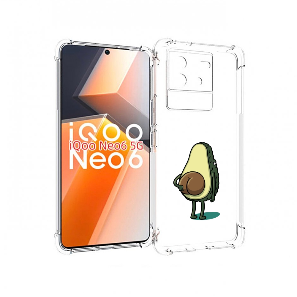 

Чехол MyPads смешной авокадо сзади для Vivo iQoo Neo 6 5G, Прозрачный, Tocco