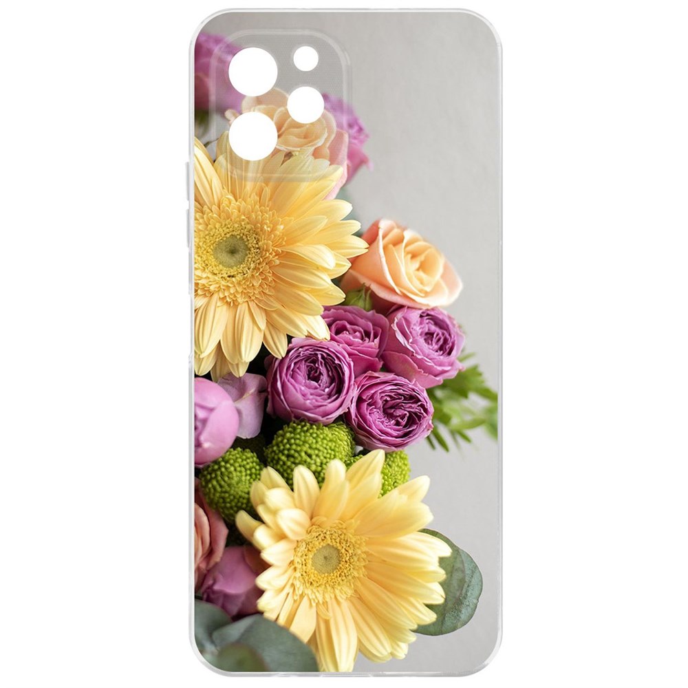 

Чехол-накладка Krutoff Clear Case Букет для Huawei Nova Y61, Прозрачный