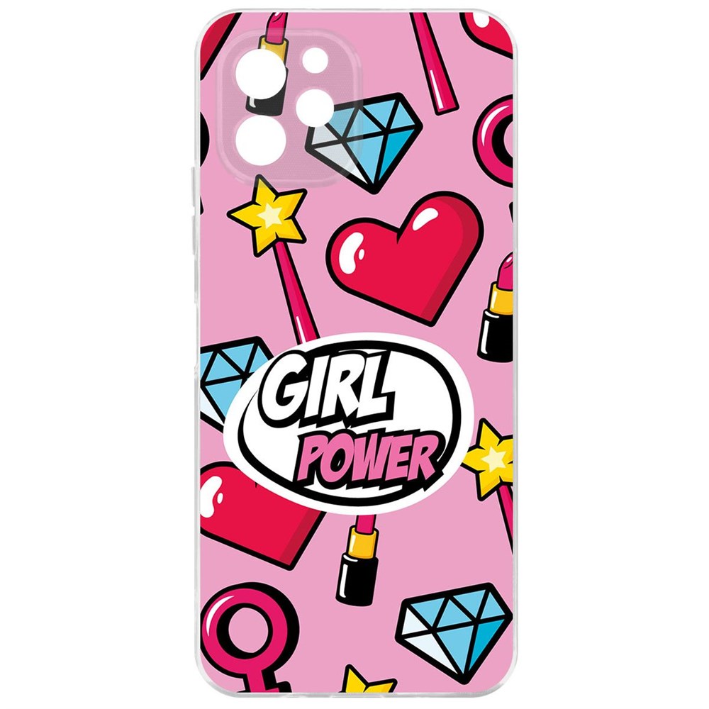 

Чехол-накладка Krutoff Clear Case Girl Power для Huawei Nova Y61, Прозрачный