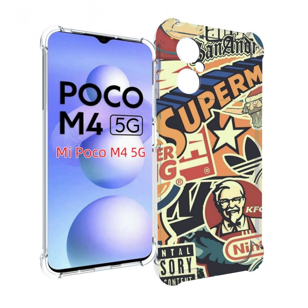 

Чехол MyPads Лейблы-на-постере для Xiaomi Poco M4 5G, Прозрачный, Tocco