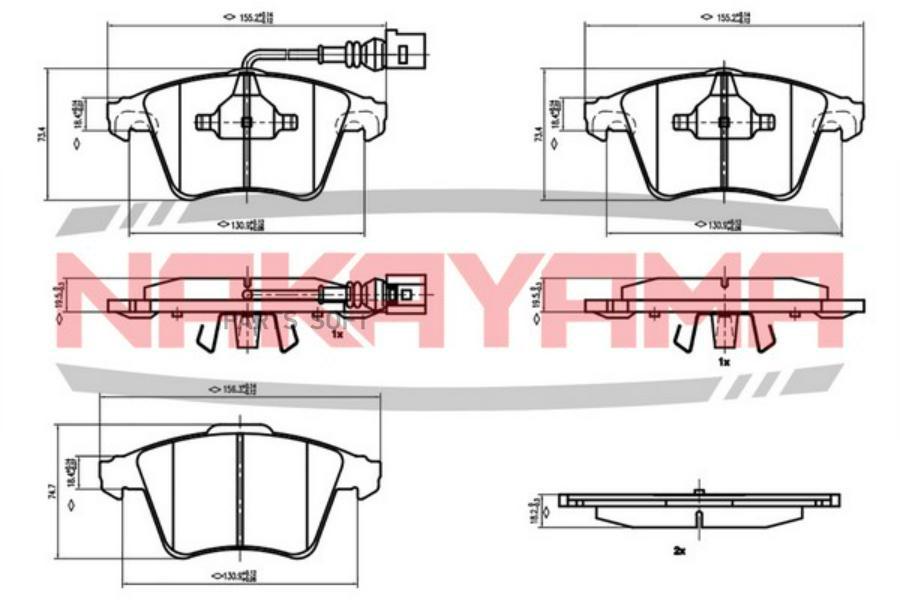 

КОЛОДКИ ТОРМОЗНЫЕ ДИСКОВЫЕ ПЕРЕДНИЕ VW MULTIVAN V 1шт