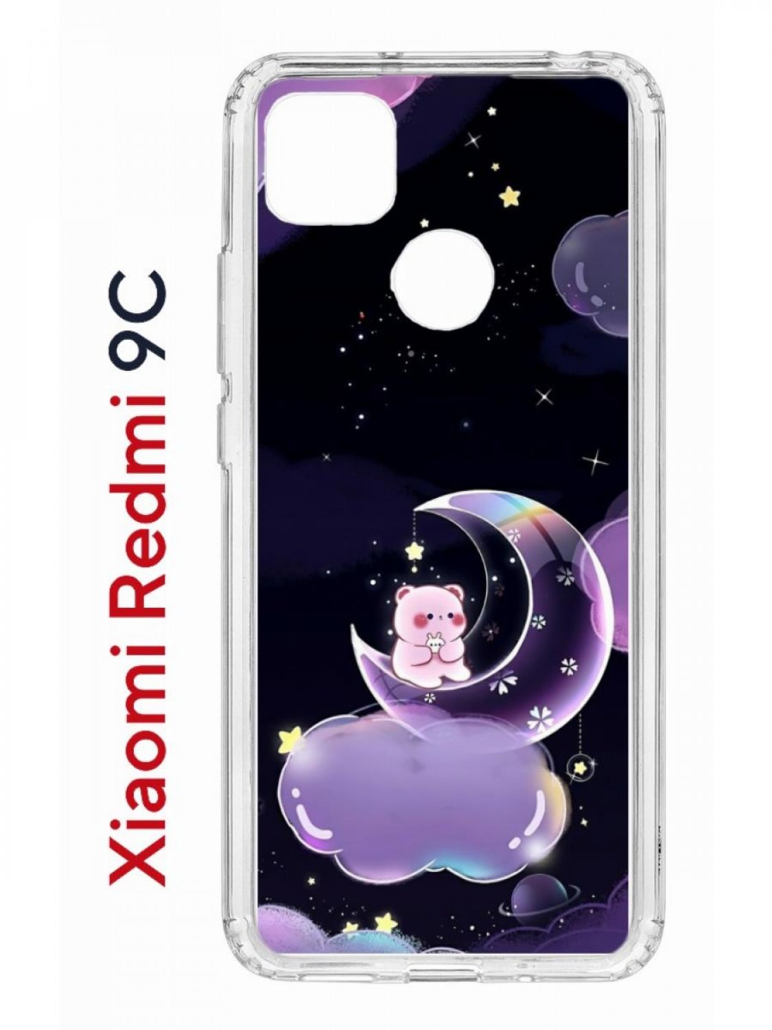 фото Чехол на redmi 9c kruche print сон медвежонка,противоударный бампер с защитой камеры кruче