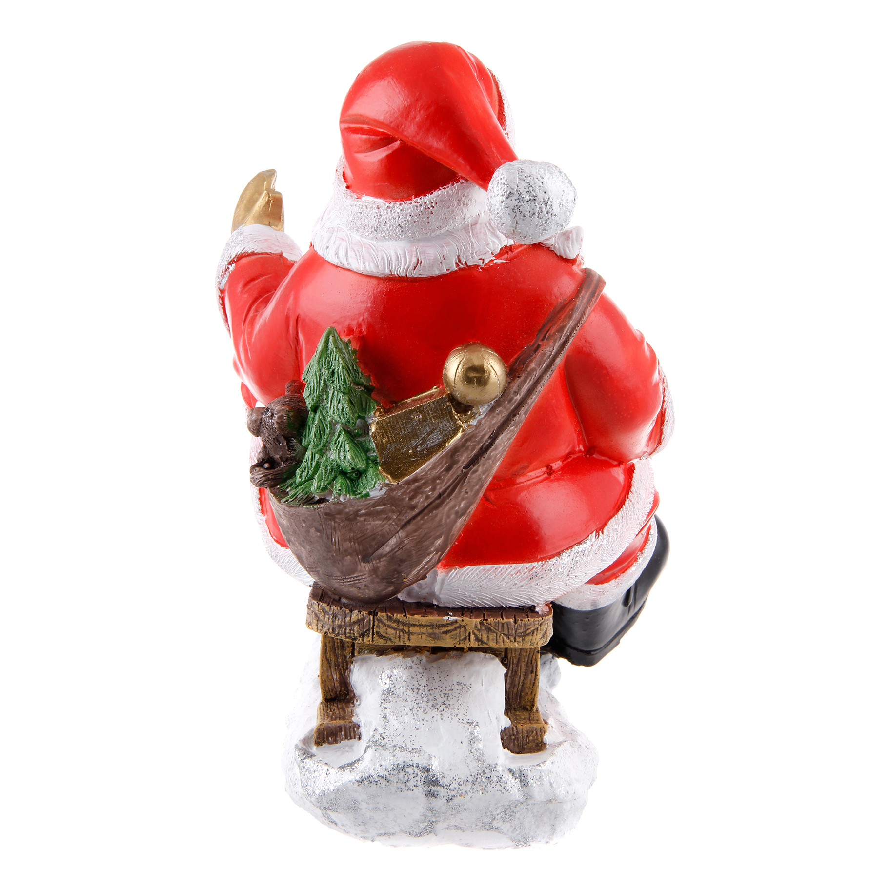 Фигурка ТПК Полиформ Дед мороз на санях с мишкой 25 см