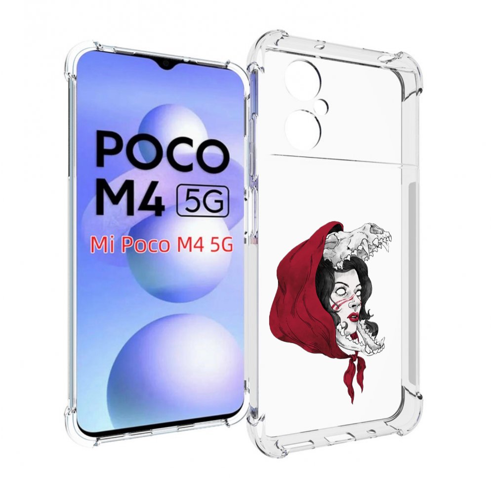 

Чехол MyPads Красная шапочка и волк женский для Xiaomi Poco M4 5G, Прозрачный, Tocco