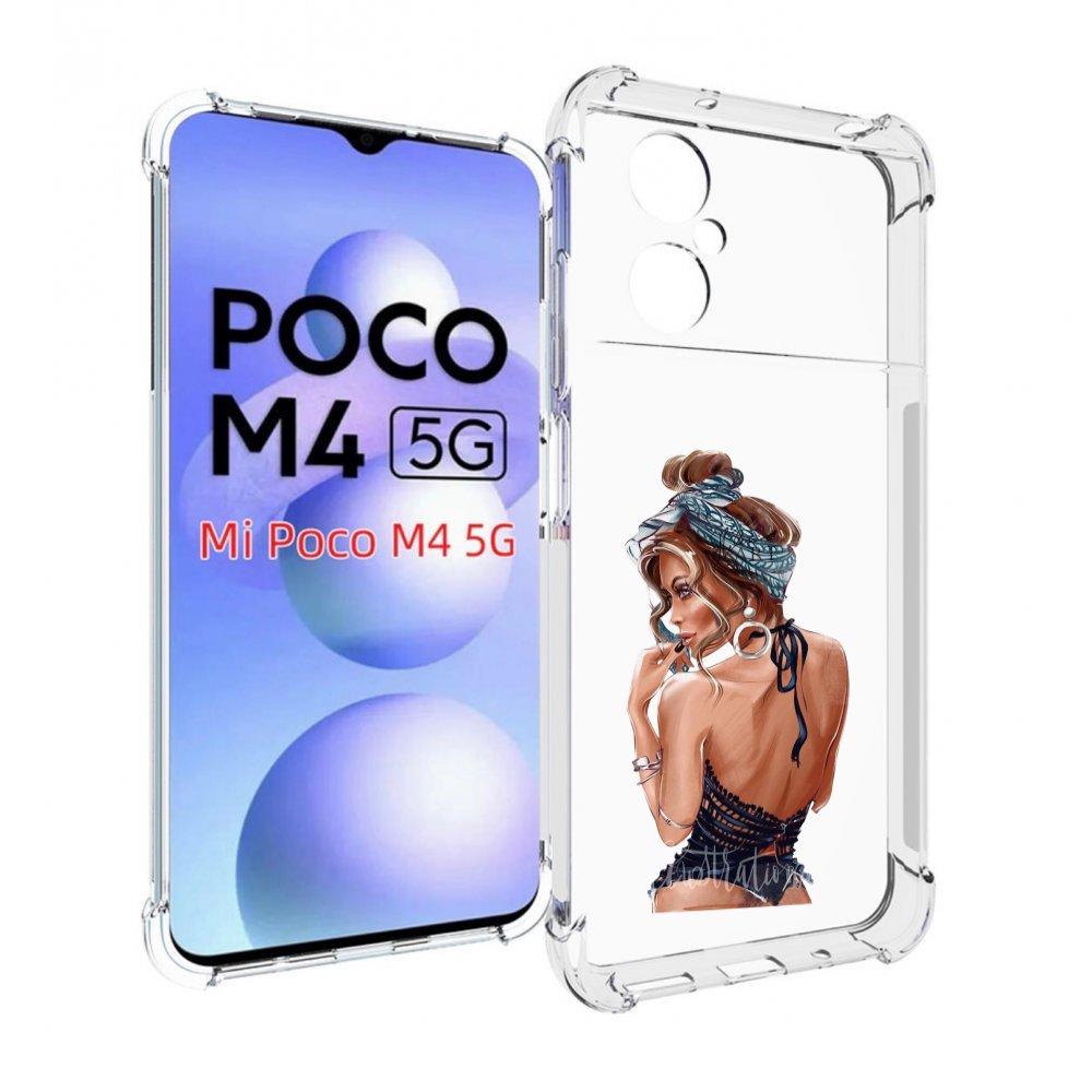 

Чехол MyPads Красивая-дама женский для Xiaomi Poco M4 5G, Прозрачный, Tocco