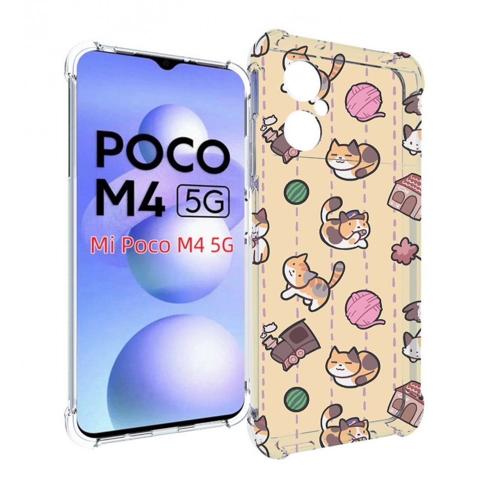 

Чехол MyPads Котики-клубочки для Xiaomi Poco M4 5G, Прозрачный, Tocco