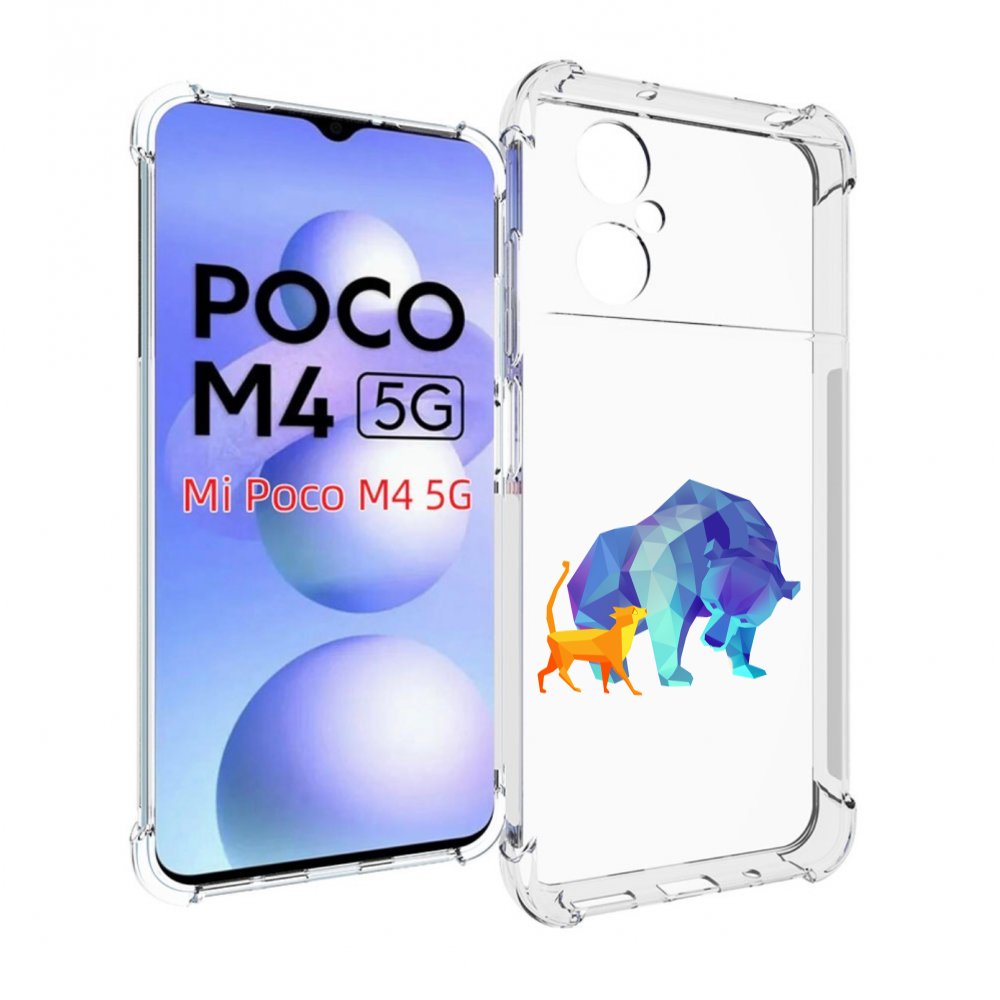 

Чехол MyPads Кот-и-медведь для Xiaomi Poco M4 5G, Прозрачный, Tocco