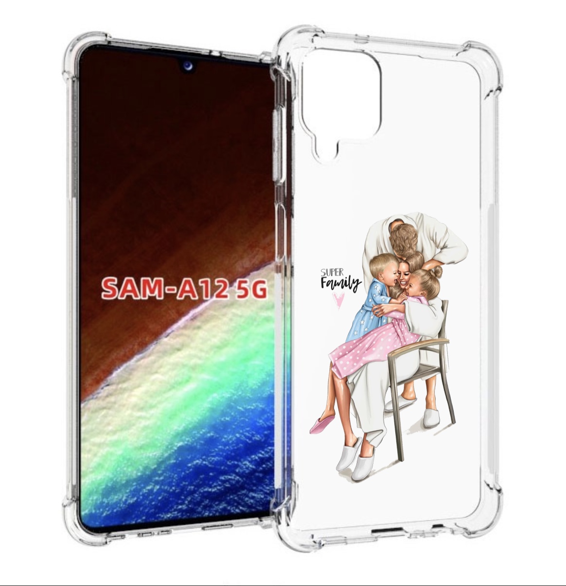 

Чехол MyPads Super-family для Samsung Galaxy A12 (SM-A125F) 2020/21/A12 Nacho SM-A127F, Прозрачный, Tocco