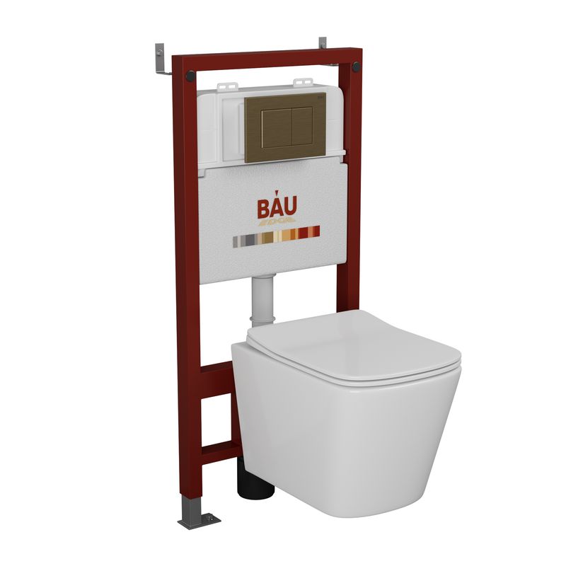 

Комплект BAU 6 в 1: инсталляция BAU PRO,Унитаз Bau Stil,сиденье,клавиша BAU Stil, 10745
