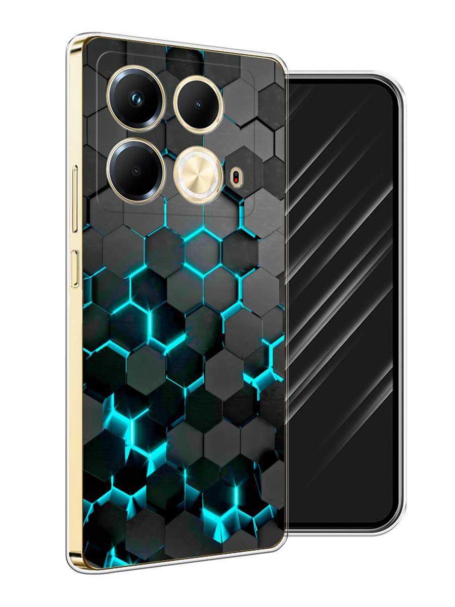 

Чехол Awog на Infinix Note 40 "Соты бирюзовые", Черный;бирюзовый;синий, 3105850-1