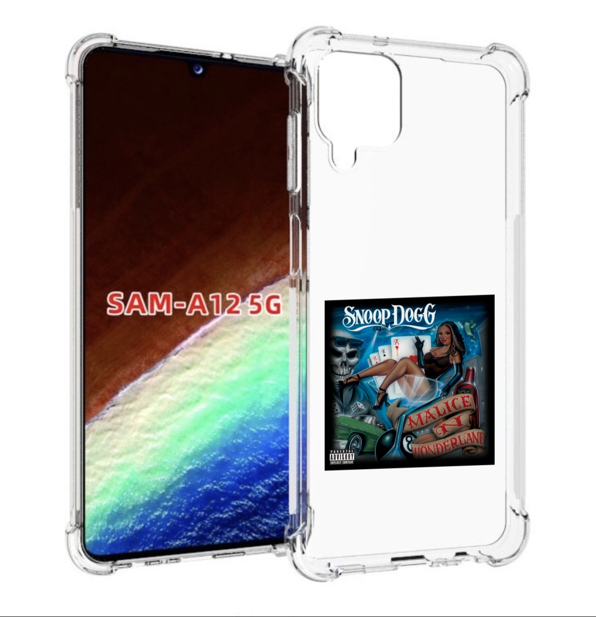 

Чехол MyPads Snoop Dogg MALICE N WONDERLAND для Samsung Galaxy A12 (SM-A125F) 2020/21, Прозрачный, Tocco