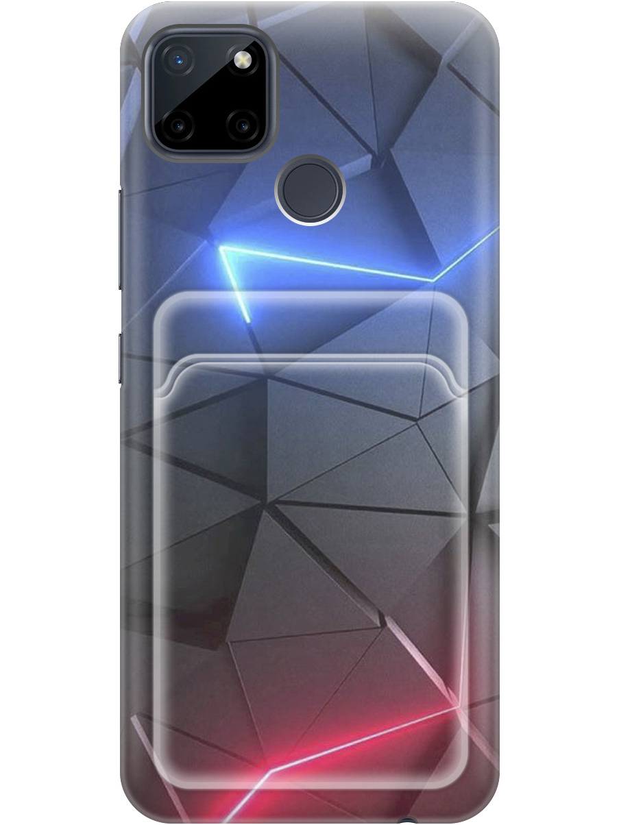 

Силиконовый чехол на Realme C21Y с рисунком "Графитовые грани", 20012038
