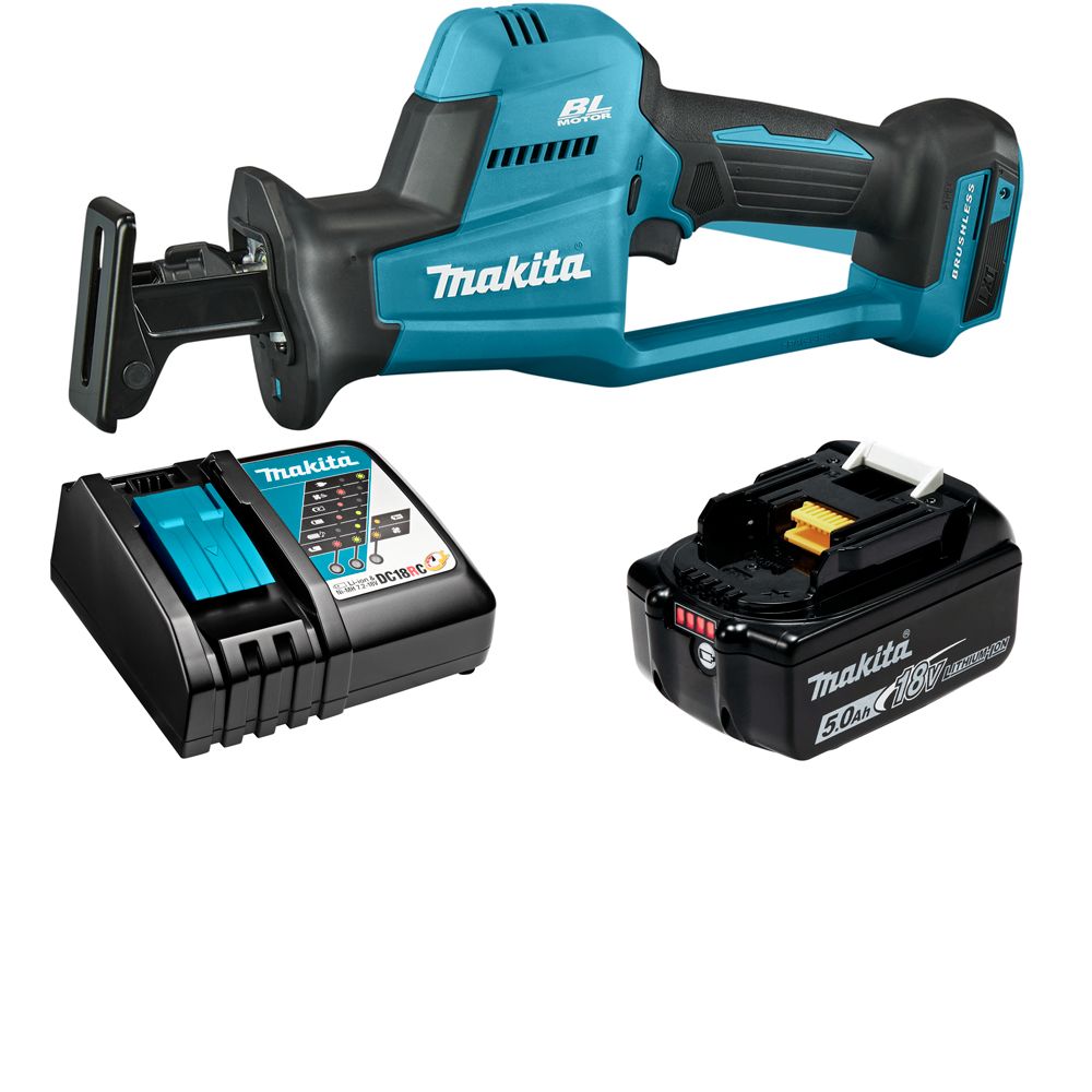 

Пила сабельная аккумуляторная LXT 18В, акк 5Ач и з/у, Makita DJR189RT, Бирюзовый, DJR189RT