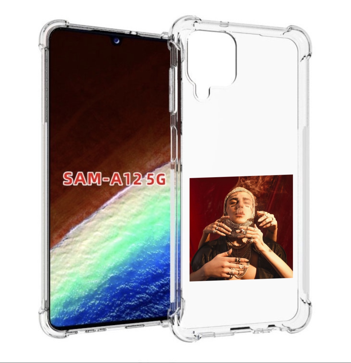 

Чехол MyPads Slime face для Samsung Galaxy A12 (SM-A125F) 2020/21/A12 Nacho SM-A127F, Прозрачный, Tocco