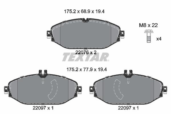 

Тормозные колодки Textar дисковые 2207601
