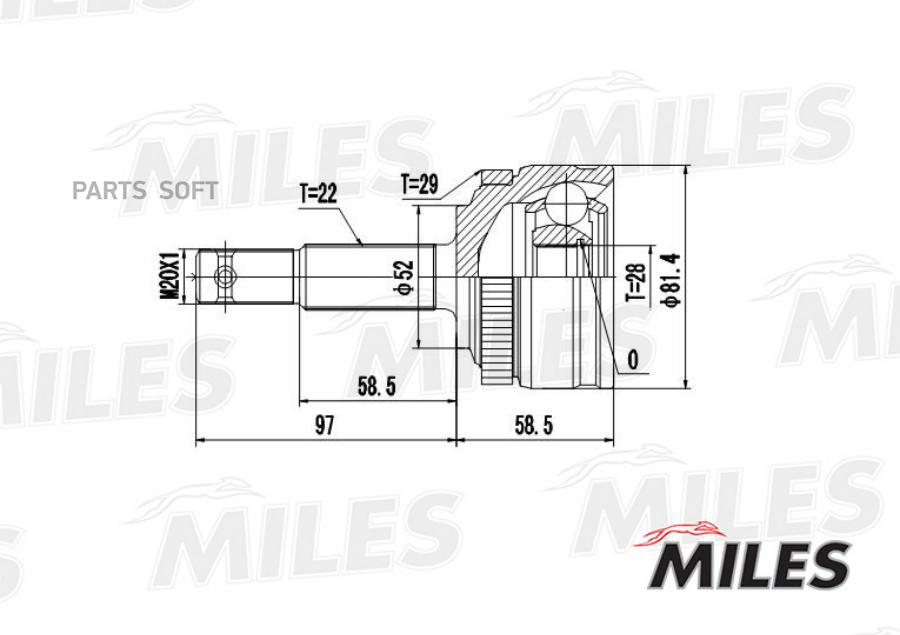 

Шрус Наружный Opel Corsa 1.0-1.7d 94-01 (С Abs) (Gkn 302454) Ga20358 Miles арт. GA20358