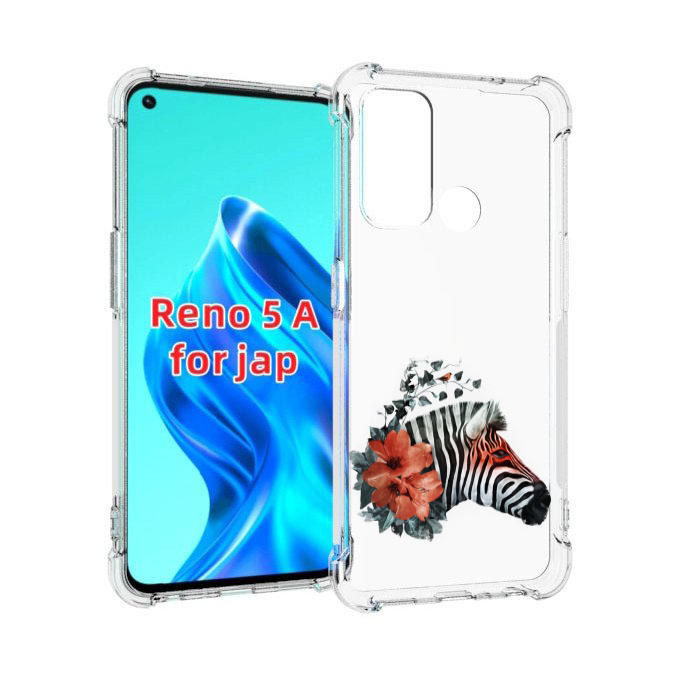 

Чехол MyPads Зебра с цветами для Oppo Reno 5A, Прозрачный, Tocco